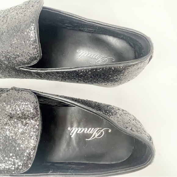 AMALI Men’s Black BARNES Glitter Sparkle Smoking Tuxedo Slip On Loafers Size 12 - Picture 6 of 7